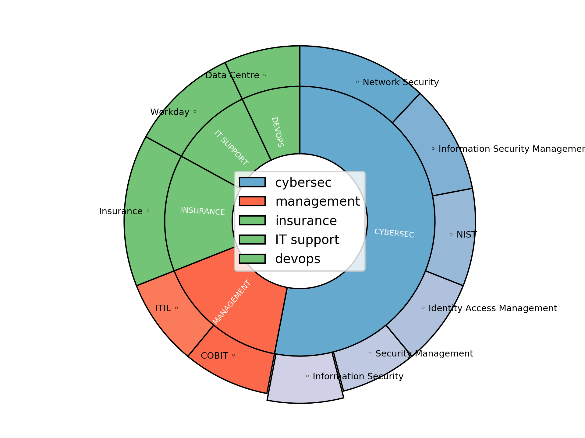 Work Domains - IT Security Analyst Disaggregated Visualization Graph for IT Security Analyst